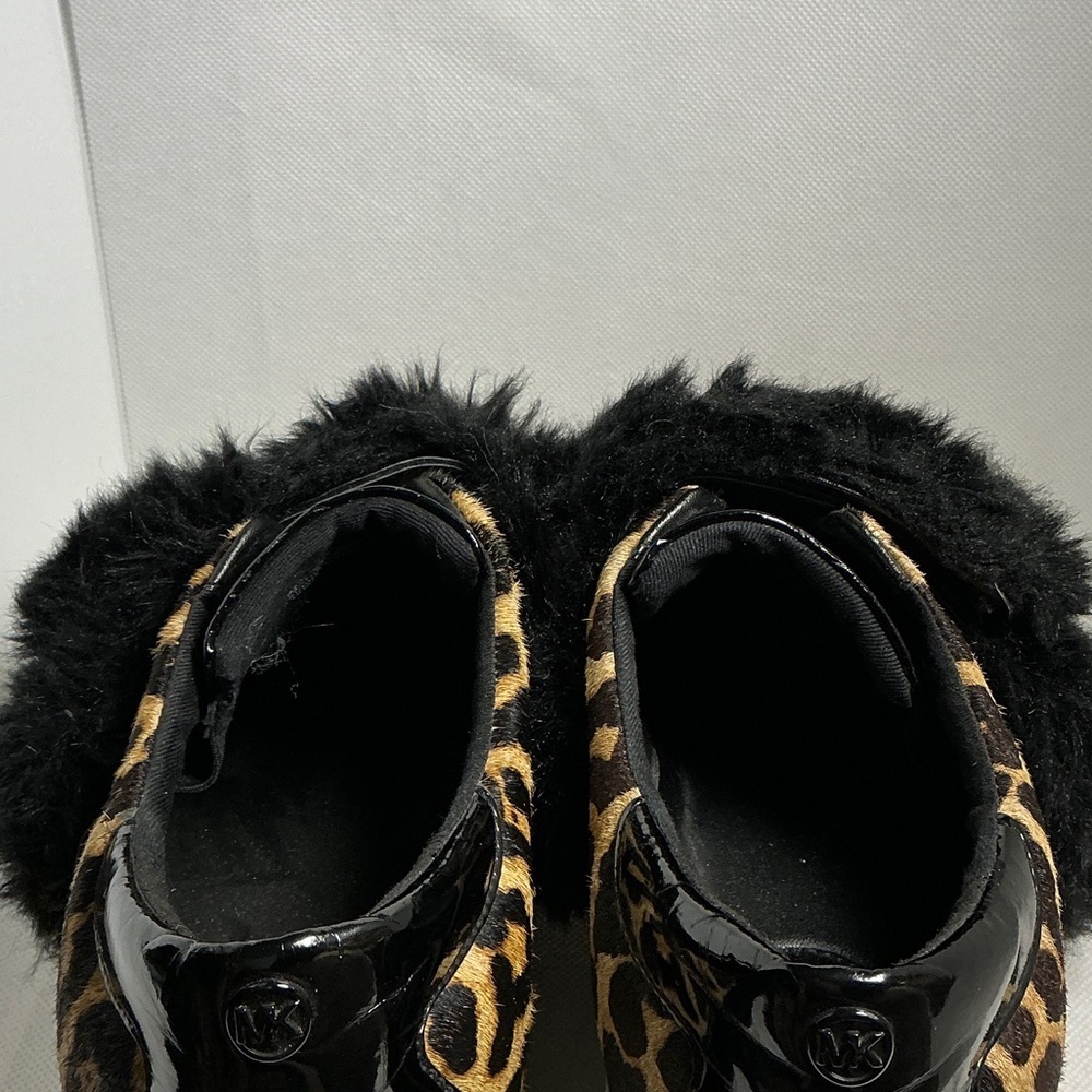 Michael Michael Kors Leopard Calf Hair Faux Fur Slip-On Sneakers Size 10 - Picture 10 of 12